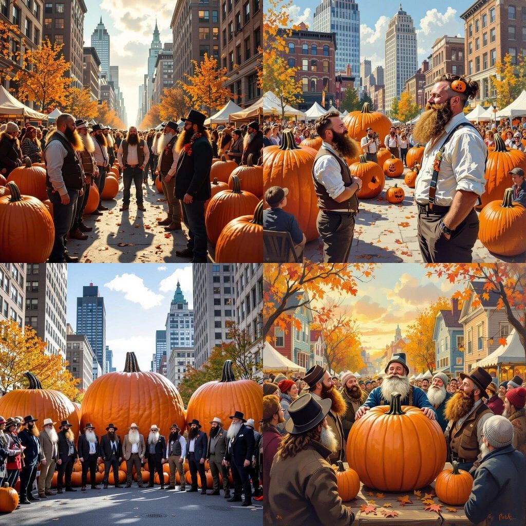 Beard Contest at Giant Pumpkin Festival Downtown