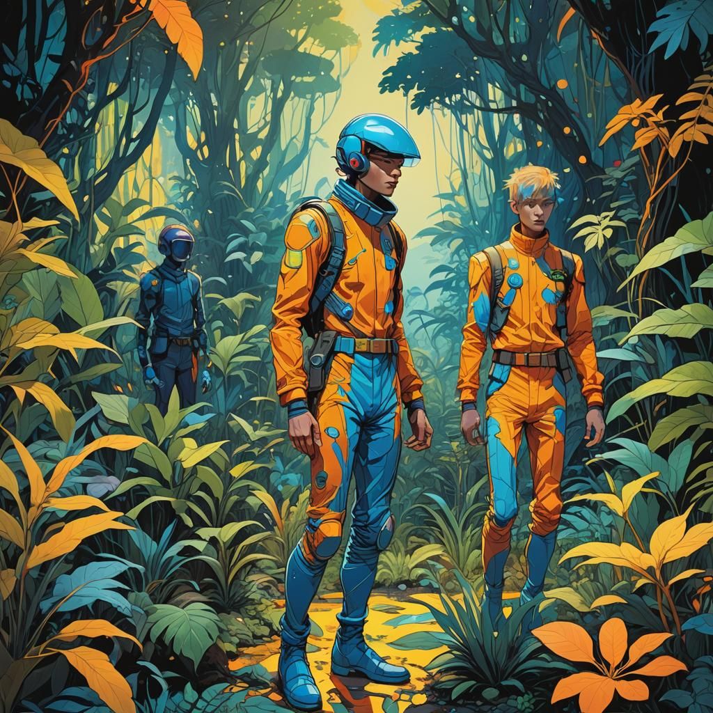 Cyberpunk Youths Enter a Dazzling Jungle Planet in Triadic D...