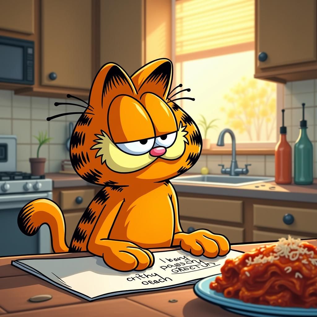 Garfield in Lasagna Kitchen, Classic Animation Style