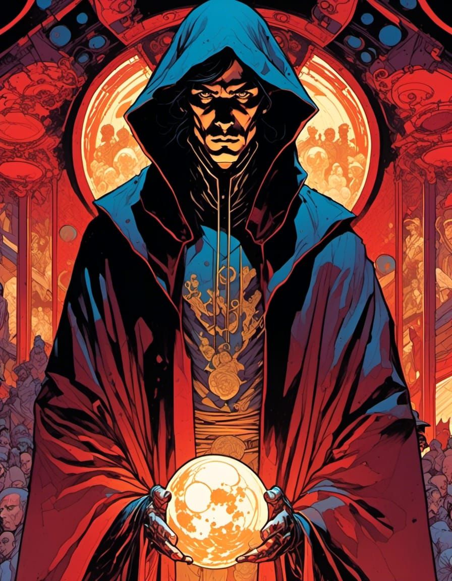 Brooding Space Prince Portrait in Comic Book Style