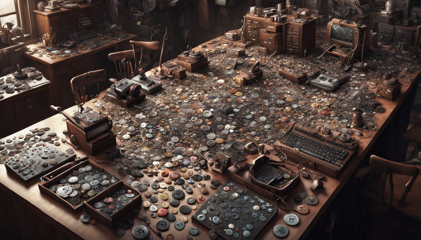 Top-Down View of Craft Supplies Desk