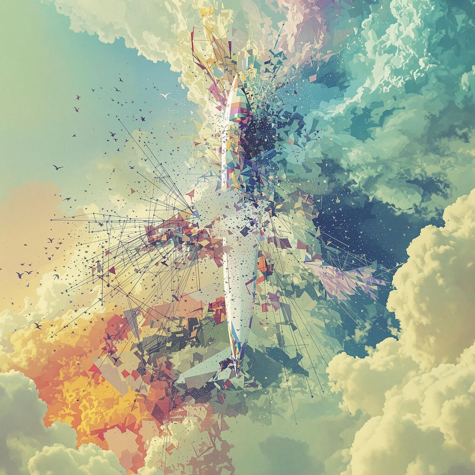 Abstract Minimalist Airplane Flight with Particulate Mix