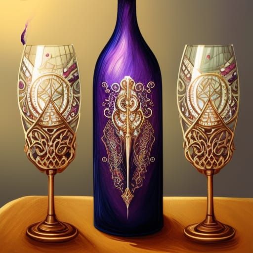 Fantastical Wine Still Life in RPG Style