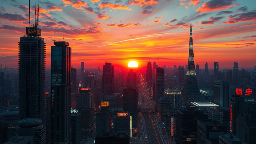 Tokyo Sunset: A Photorealistic Matte Painting