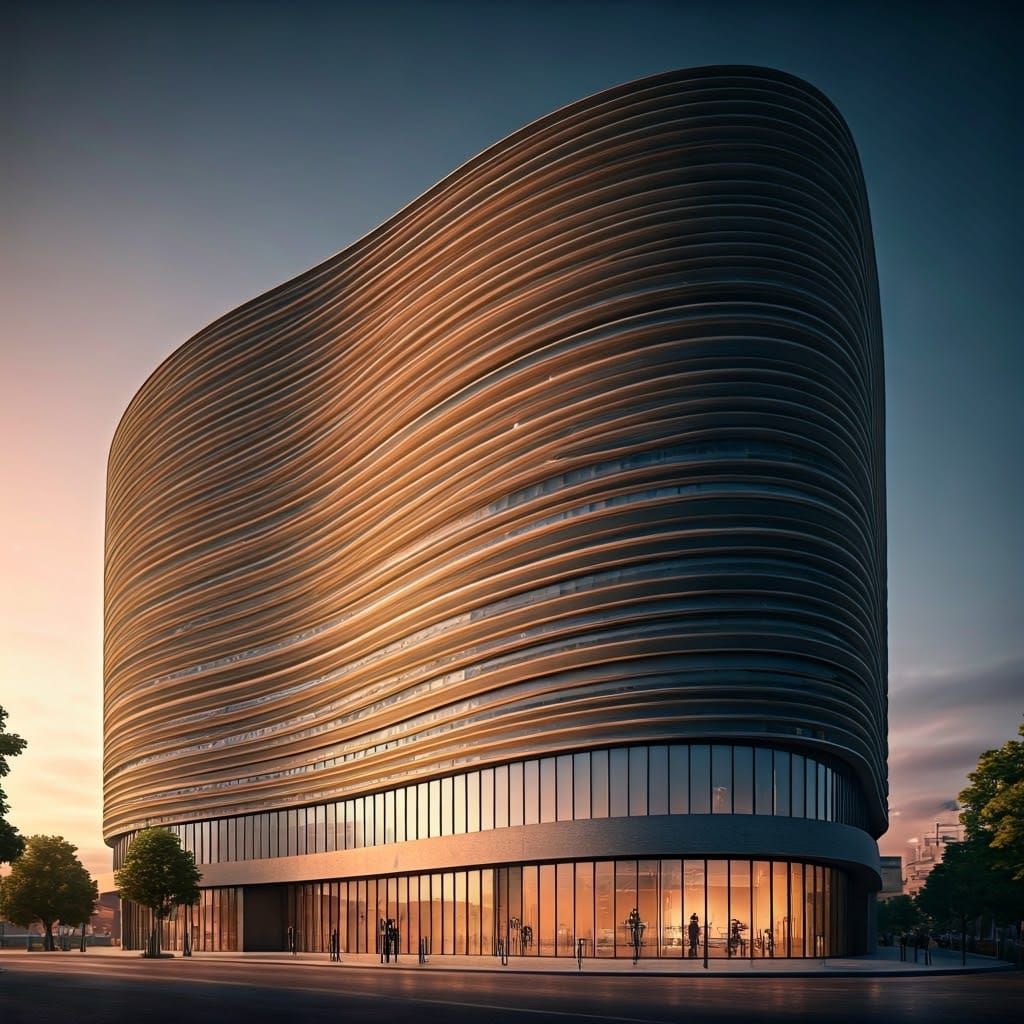 Dynamic Hotel Design with Warm Colors and Steel Accents