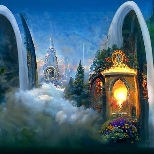Ethereal Fantasy Portal in Kinkade Style