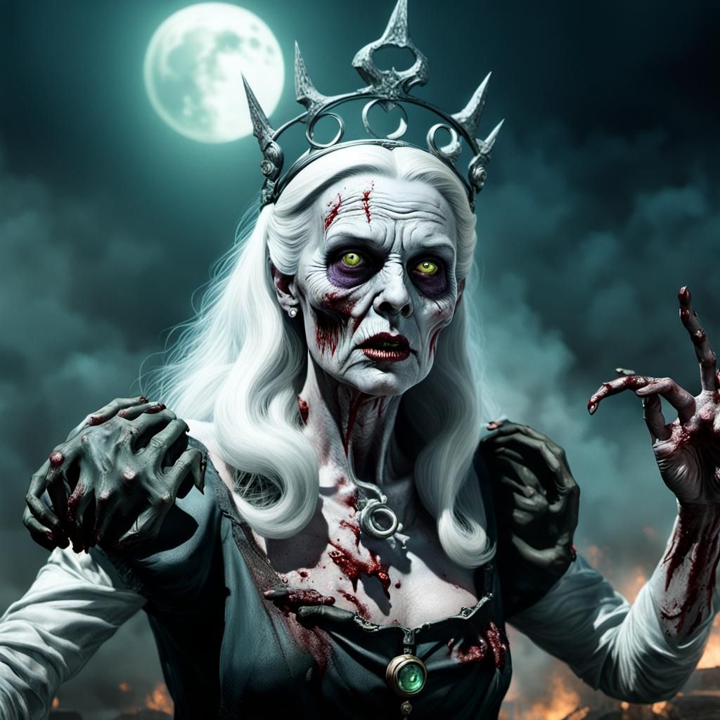 Zombie Glinda: Dystopian Decay in Photorealistic Style