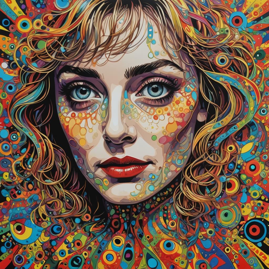 Bette Davies Eyes in Psychedelic Pop Art