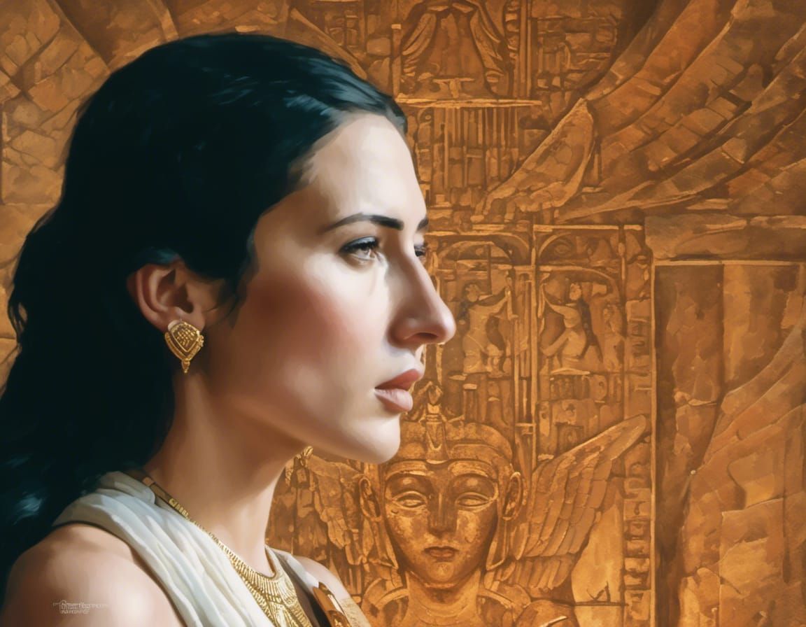 Cleopatra in Hellenistic Style with Egyptian Architecture