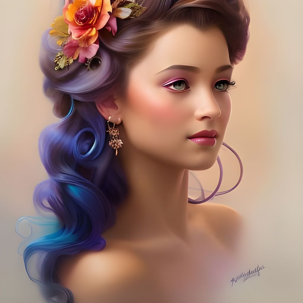 Disney Princess Portrait in Crayons, Detailed Art