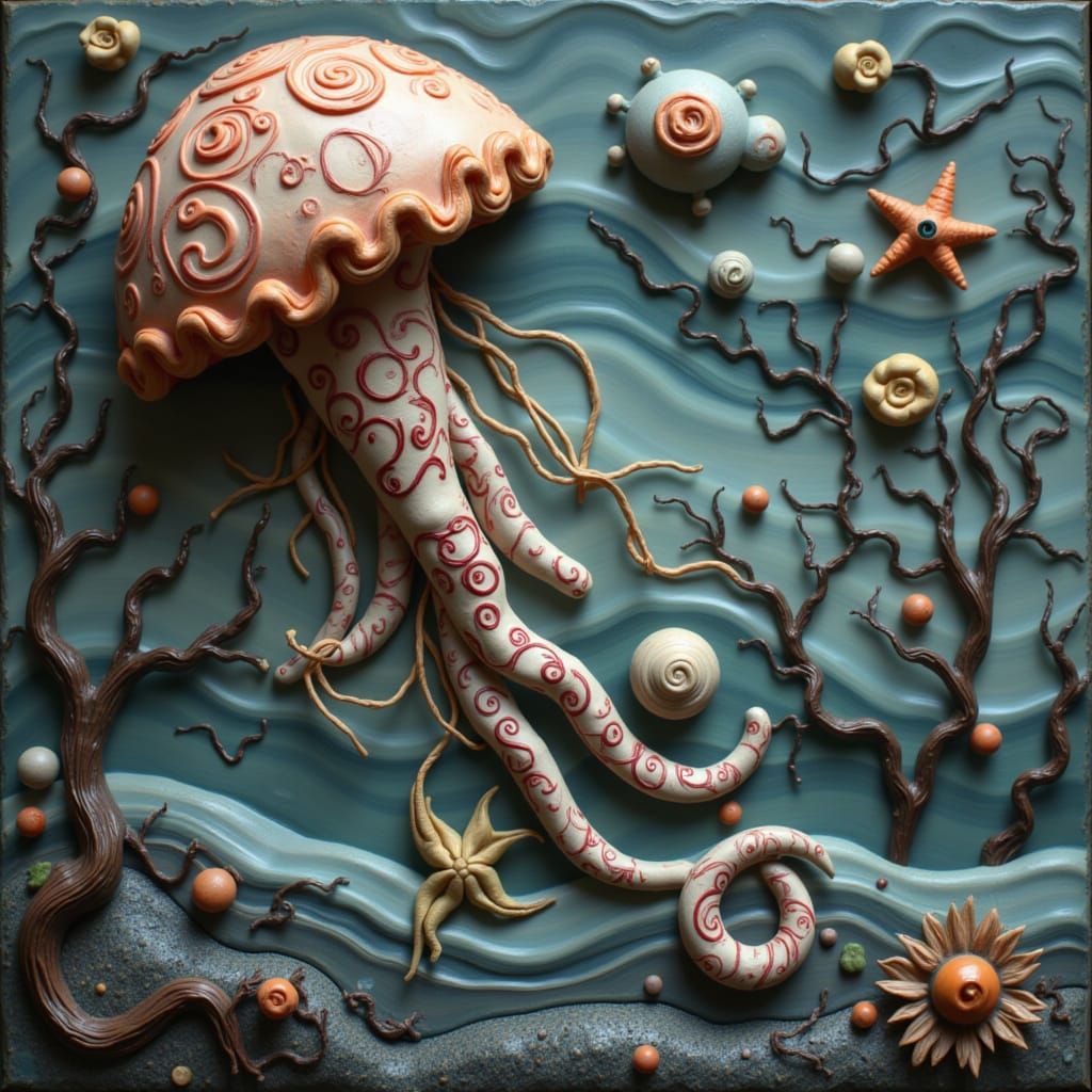 Luminous Jellyfish in Shadow Hills Style