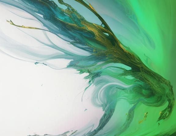 Godlike Figure Soaring in Surreal Post-Apocalyptic Landscape