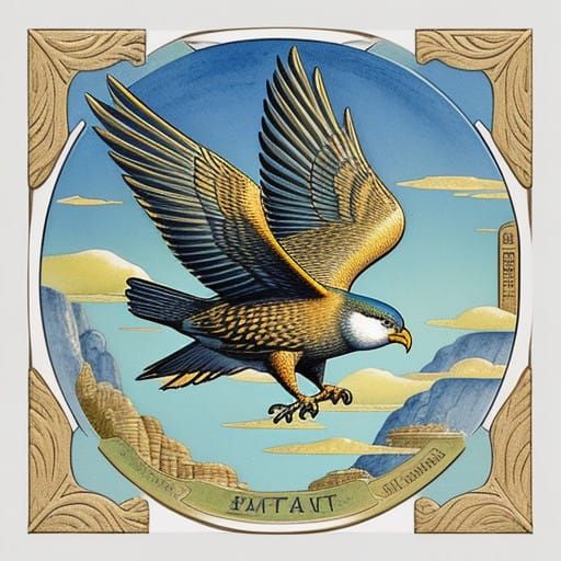 Majestic Bird Postage Stamp in Whimsical Classic Style