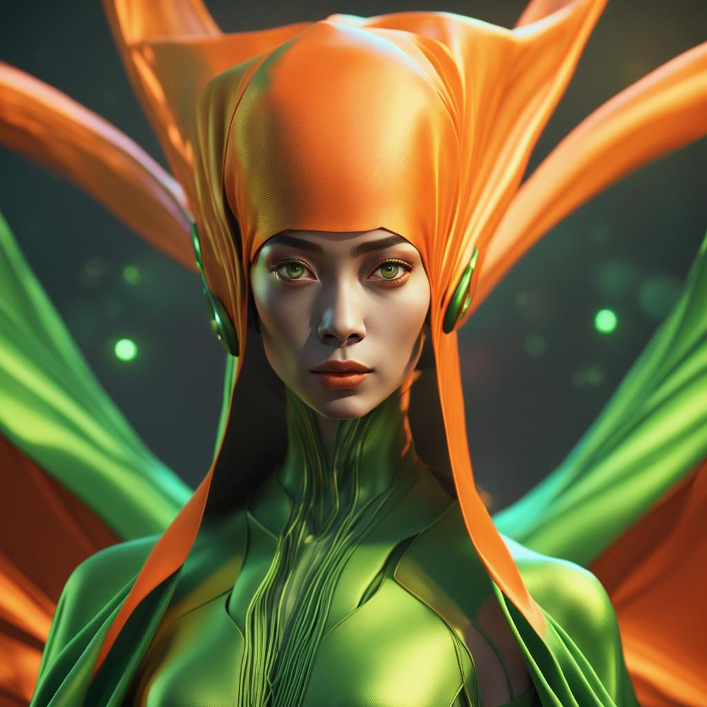 Anime Portrait: Human Woman with Alien, Color Analysis