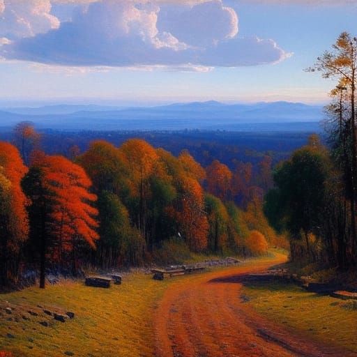 Surreal Autumnal Snake Inspired by Landscape Art