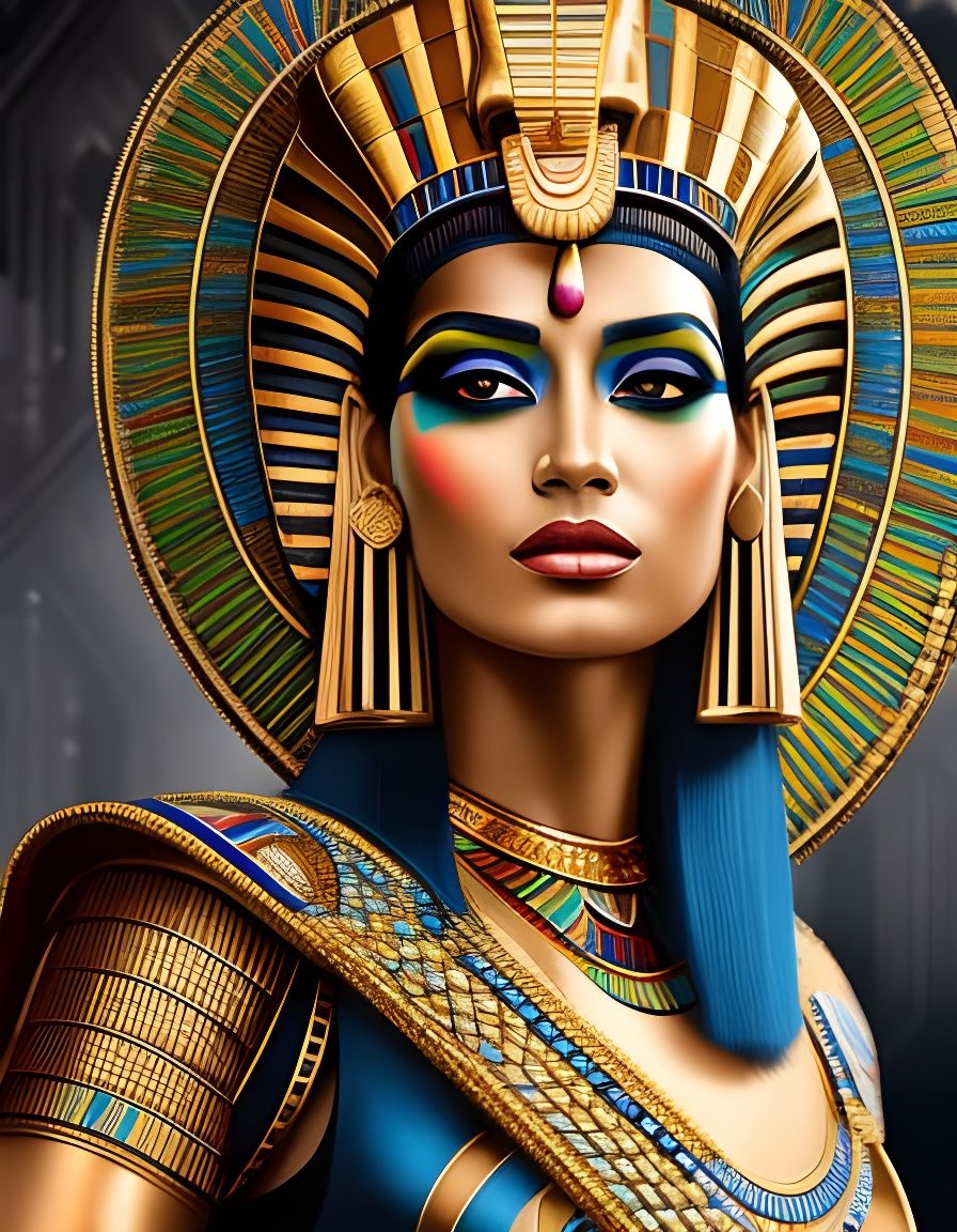 Cleopatra Portrait in Ancient Egypt, Digital Art