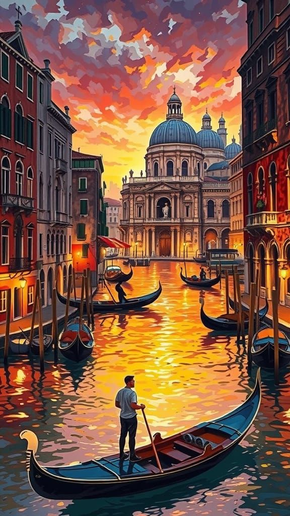 Sunset at Venice's Grand Canal