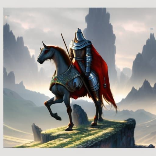 Detailed Knight Matte Painting in Fantasy Style