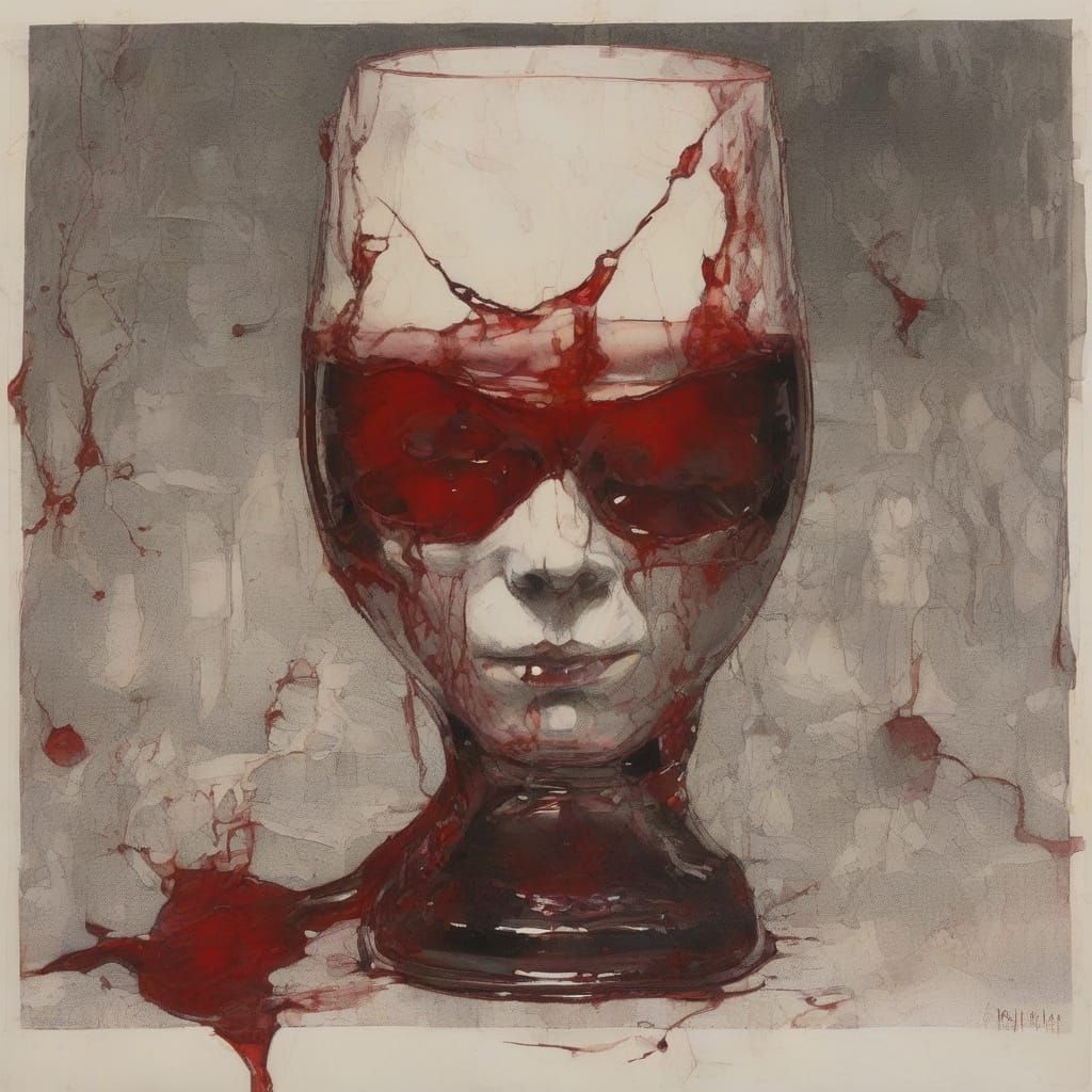 Vampire Made of Red Wine in Liquid Style