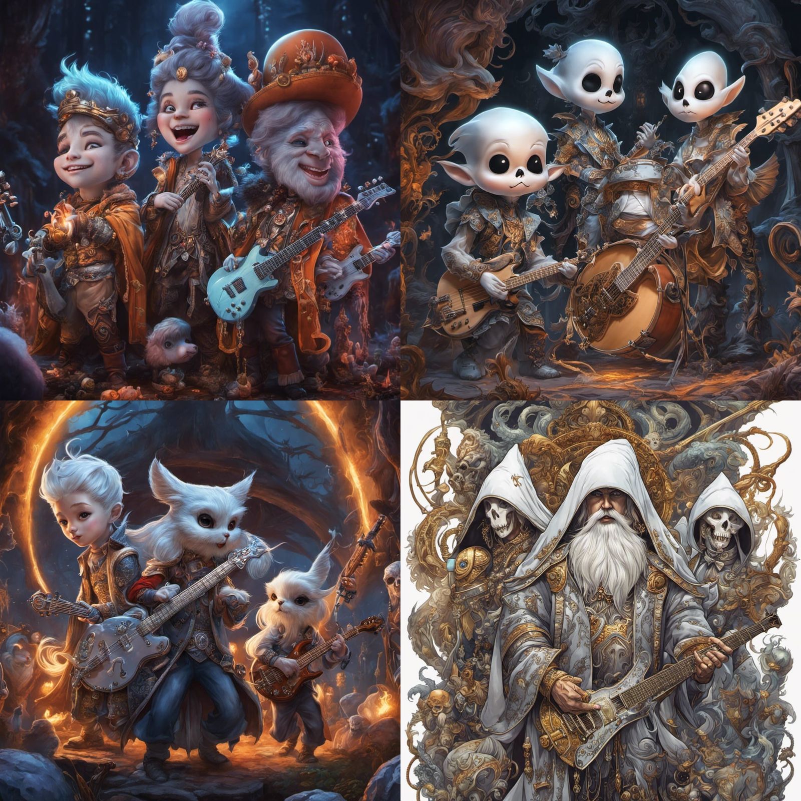Ghostly Band Members in Bright Fantasy Art