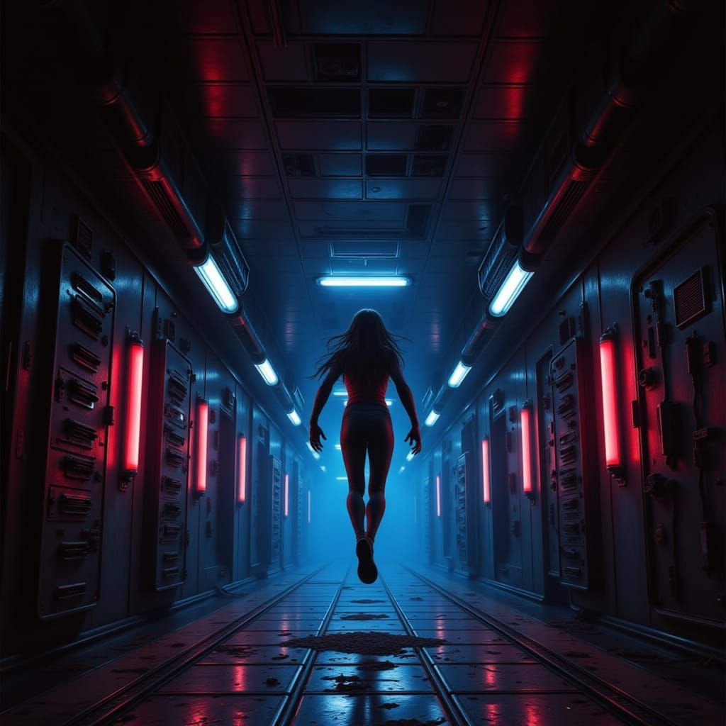 Alien Horror in a Dark, Gigeresque Spacecraft