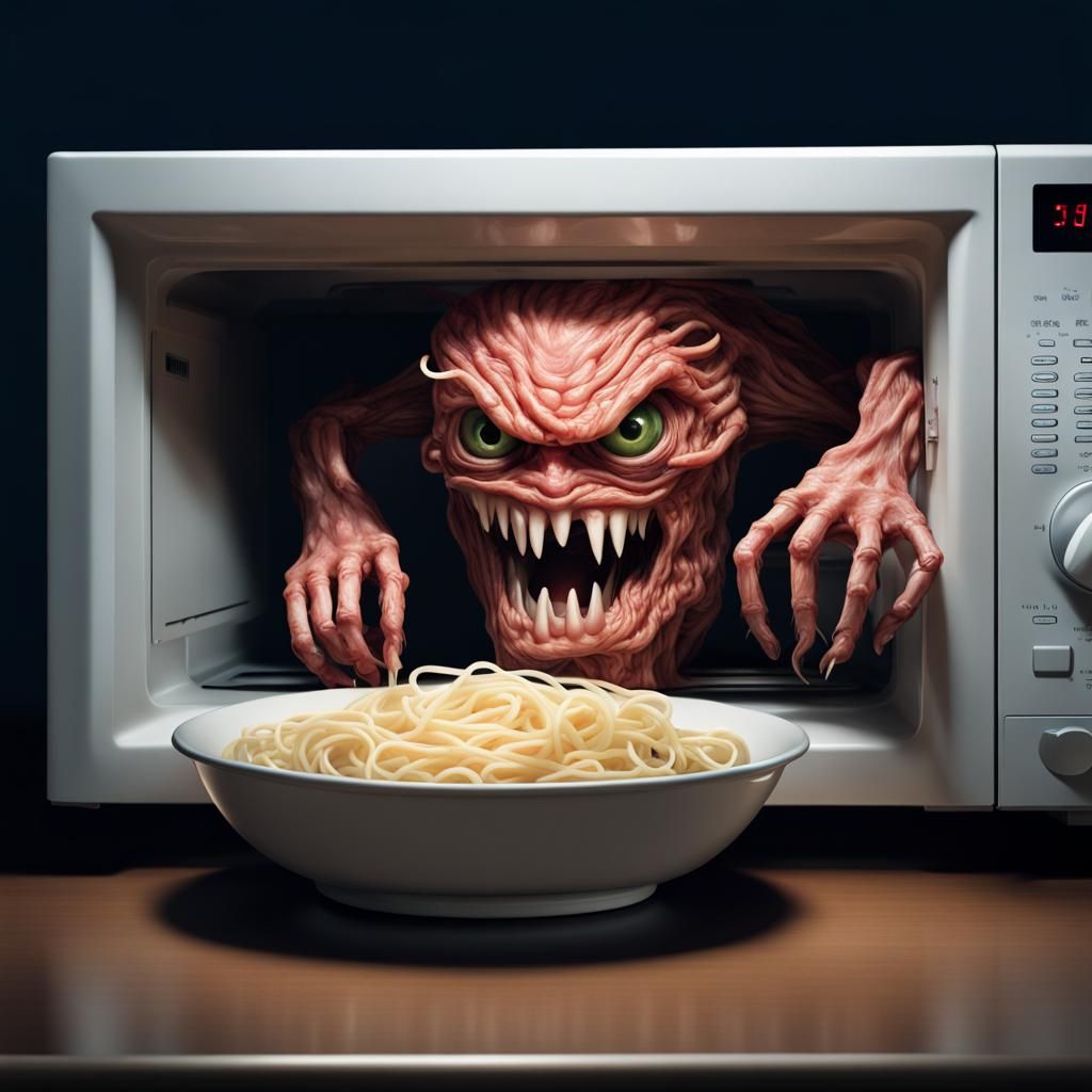 Goulish Monster Microwave with Human Hand
