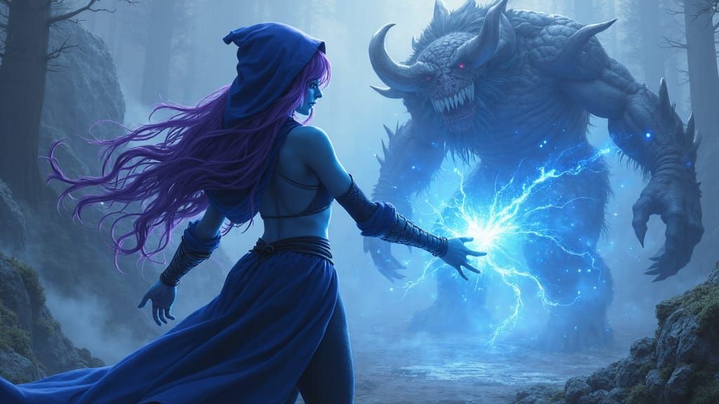 Ethereal Sorceress in Hyperrealistic Anime Style