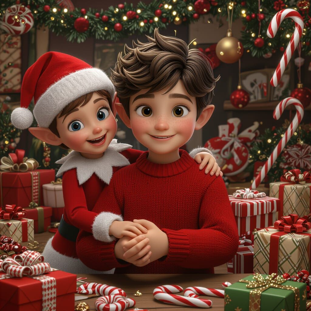 Boy and Elf in Magical Toy Land Matte Painting