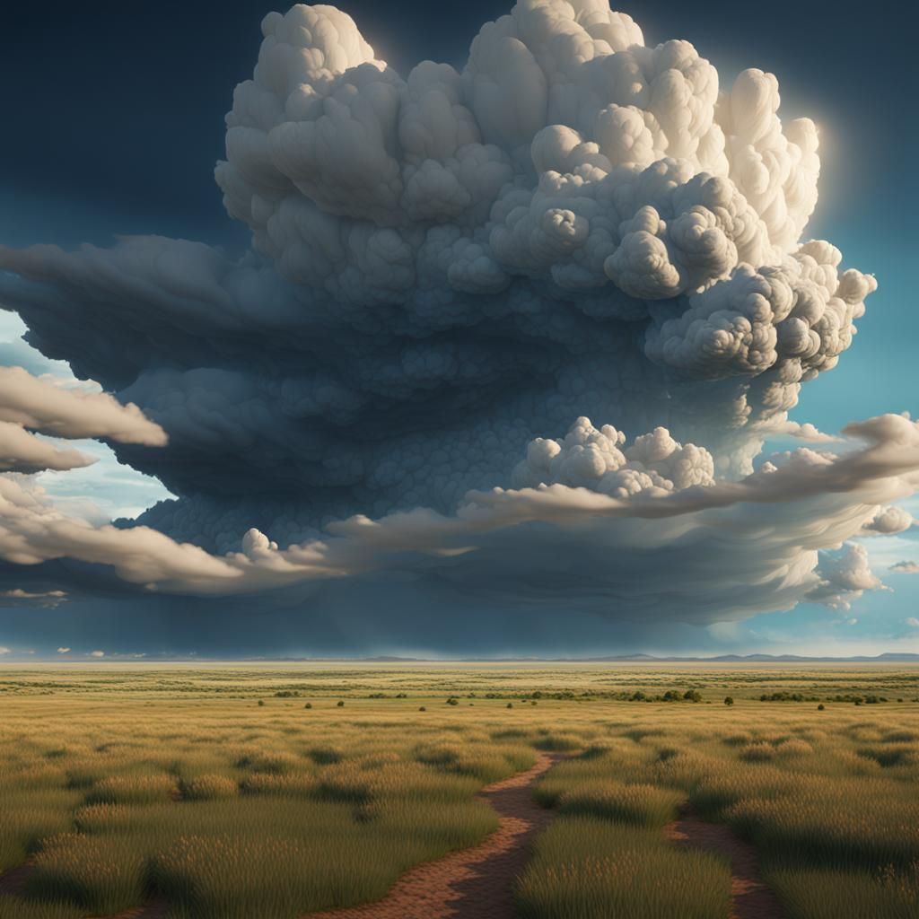Towering Storm Clouds Over Great Plains