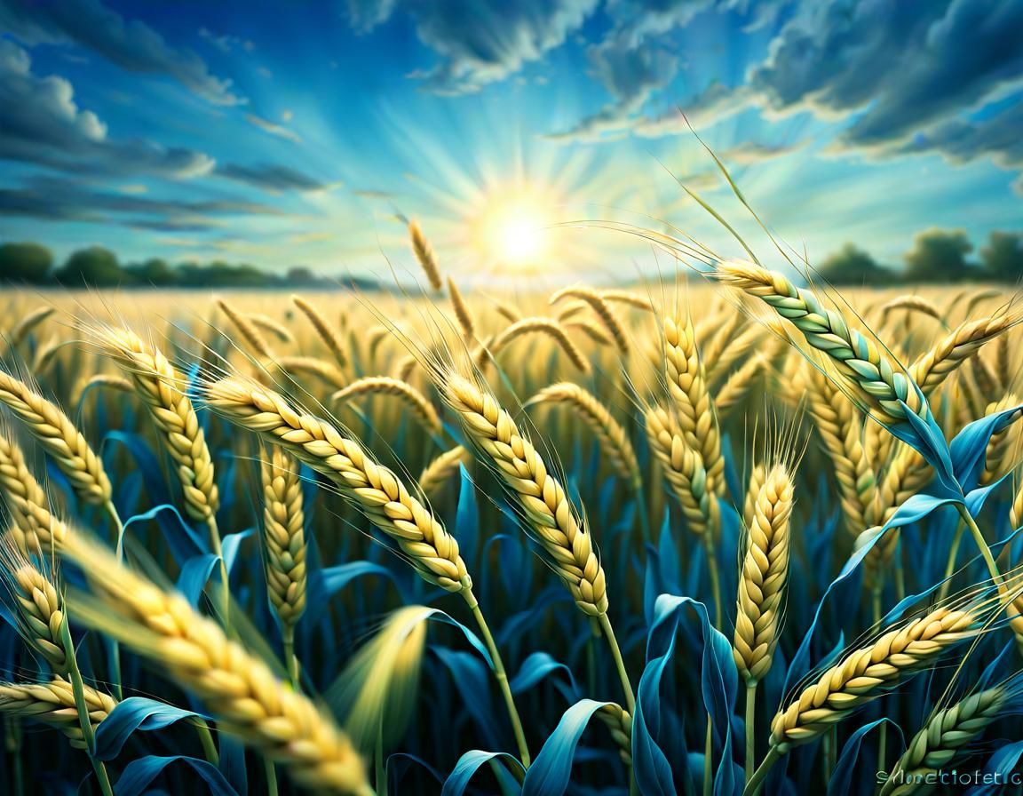 Pastel Wheatfield Landscape: A Hyperdetailed Masterpiece