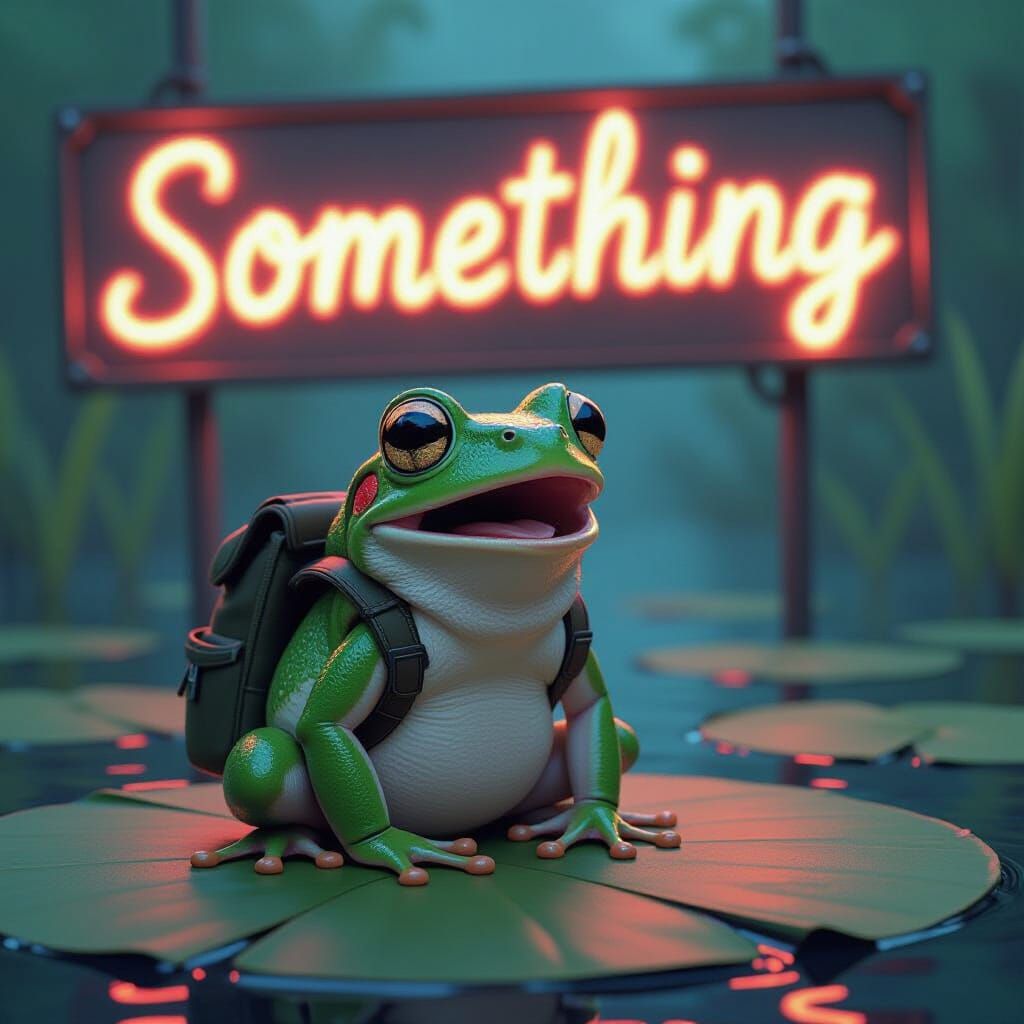 Frog's Neon Surprise: A Futuristic Encounter