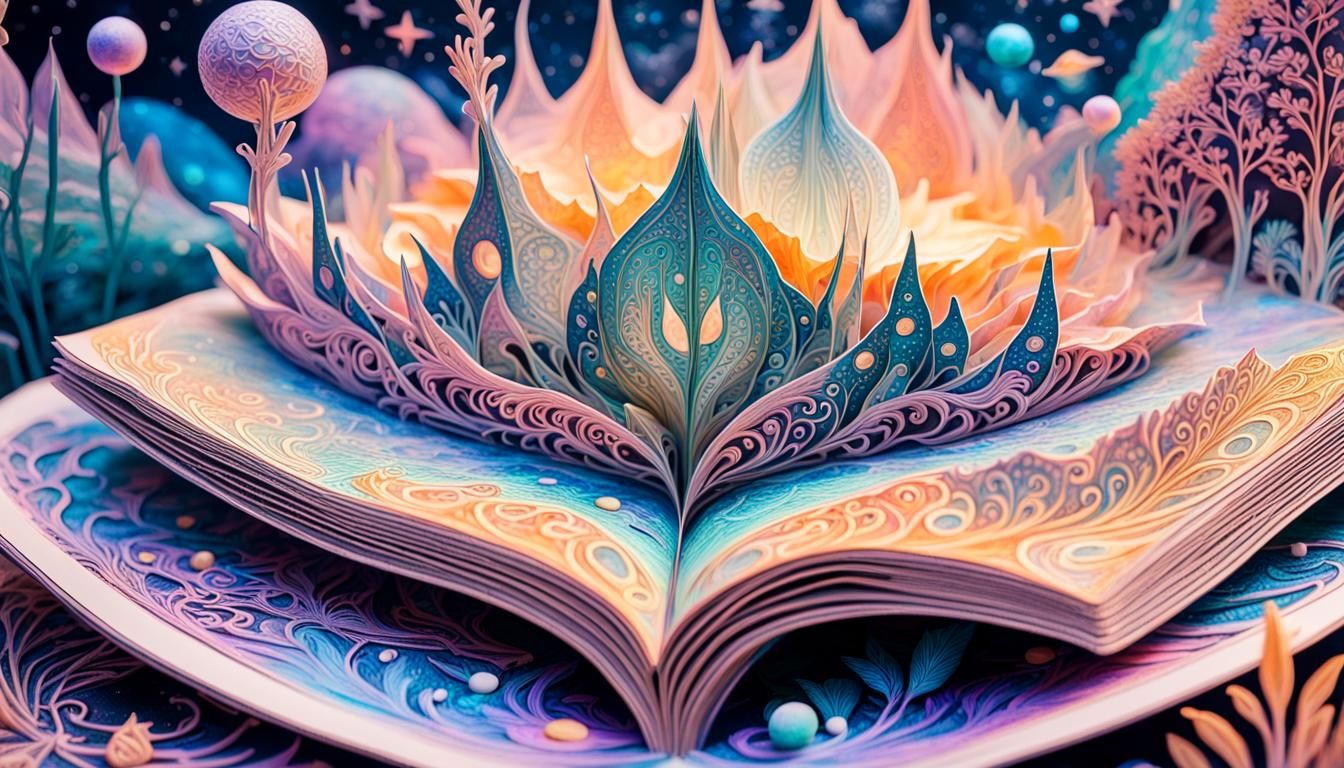 Dreamscape Pop-Up Book: Whimsical Astral Illustration