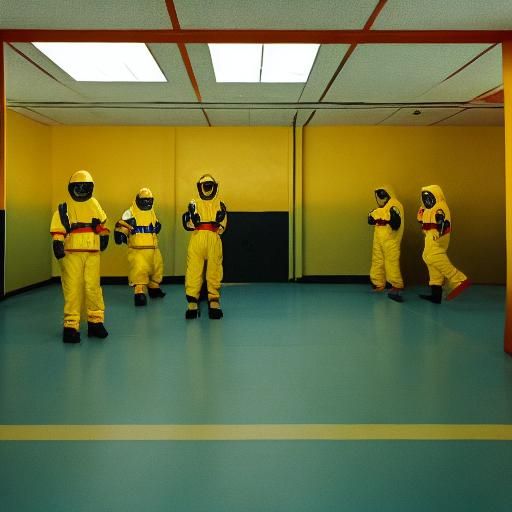 Surreal Hazmat Scene in Cinematic Style
