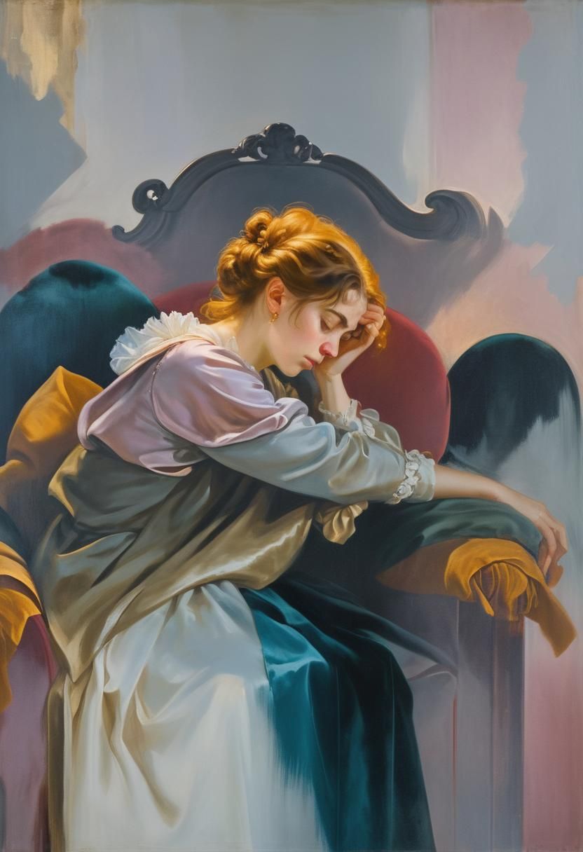 Renaissance Portrait of a Woman in Despair