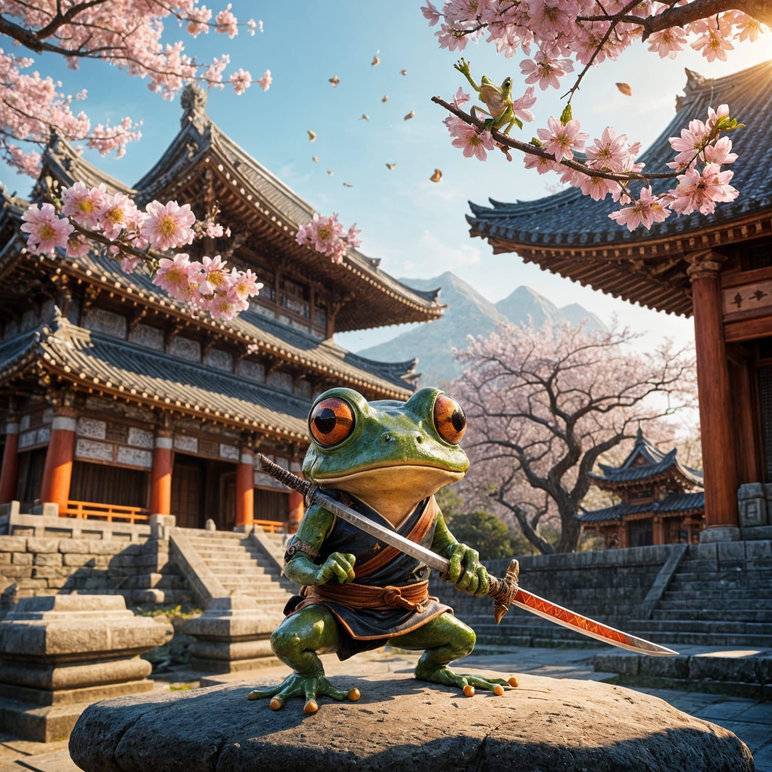 Ninja Frog Warrior at Temple Gate