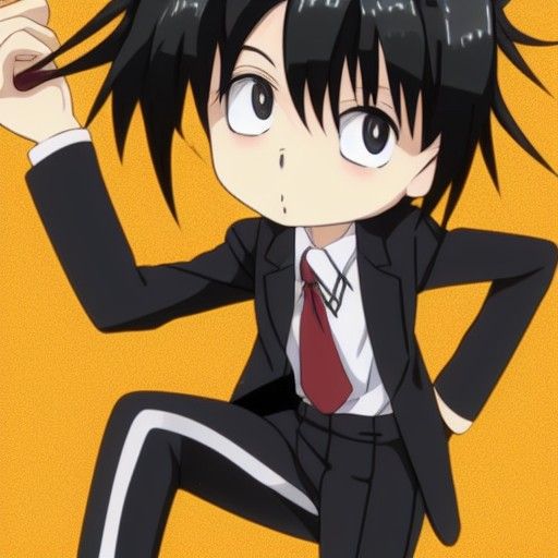 Cute Anime Boy with Guitar in Ghibli Style