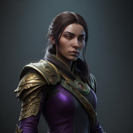 Brunette Lady with Baby Dragon: Fantasy Oil Painting