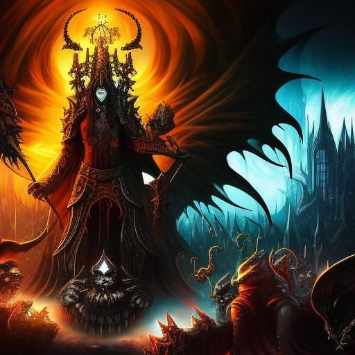 Hyperdetailed Demon King in Gothic Fantasy Style