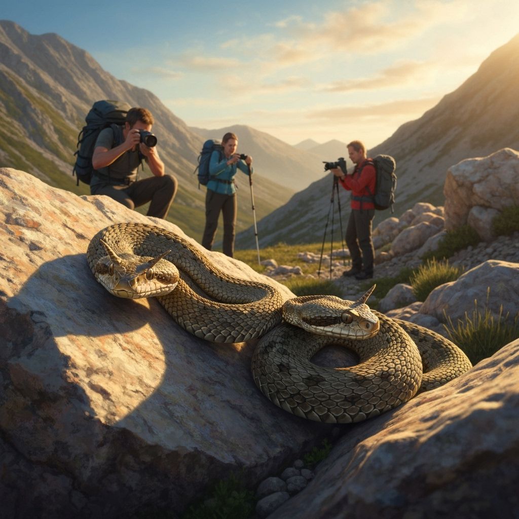 Hyperrealistic Vipers on Rocks in Italy