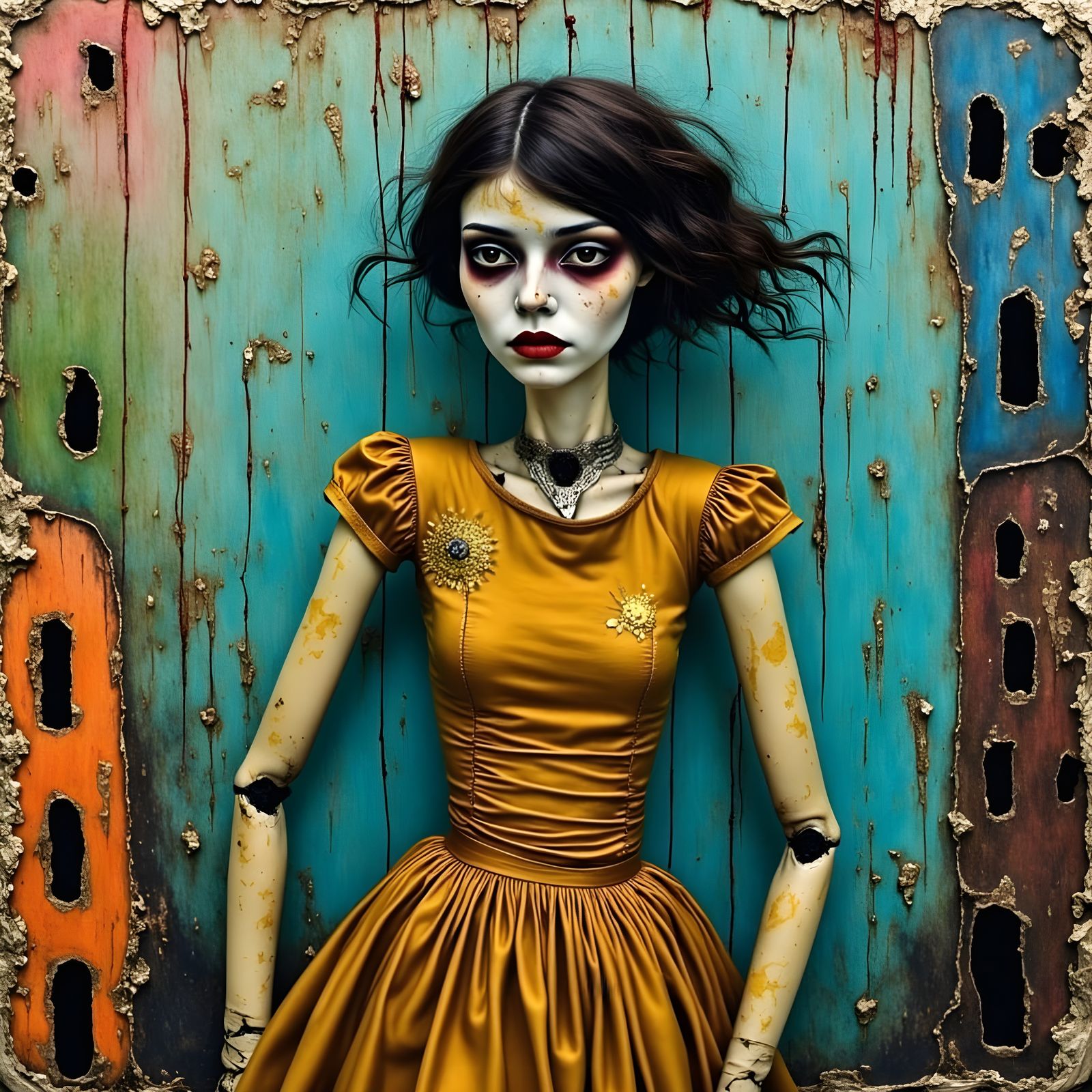 Surreal Puppet in Neo-Expressionist Style