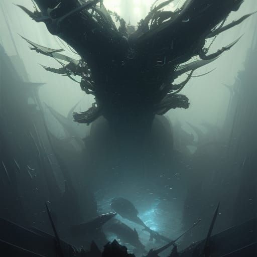 Dark Fantasy Abyss: Hyperdetailed Concept Art