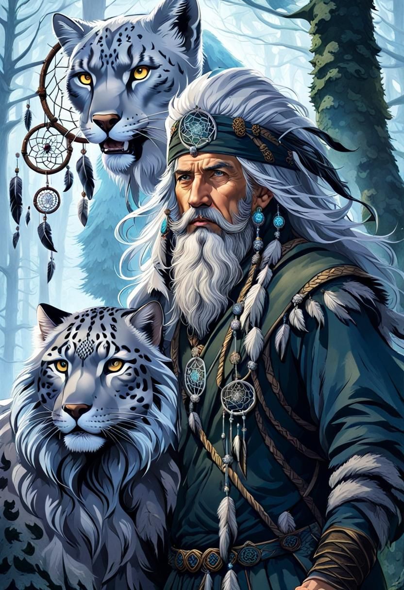 Celtic Druid Transforms in Enchanted Forest