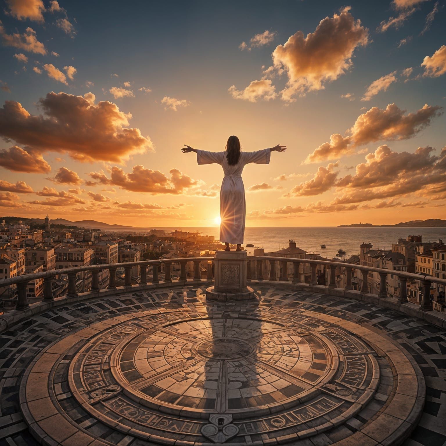 Vitruvian Sunset in Hyperrealist Beauty