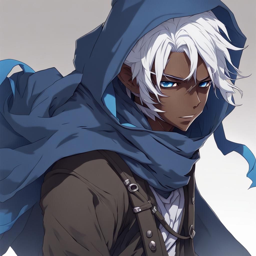 Anime Style Halfling Rogue with Blue Mask