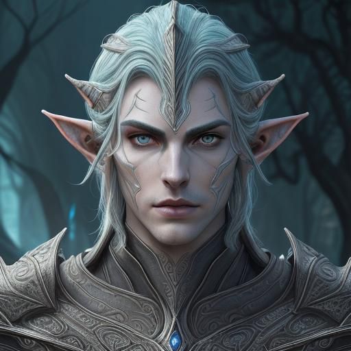 High Elf Portrait with Living Coral Armor