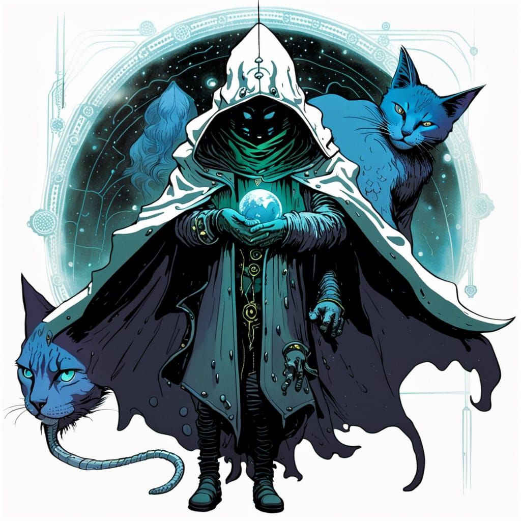 Techno Mage and Alien Cat Travel Dimensions