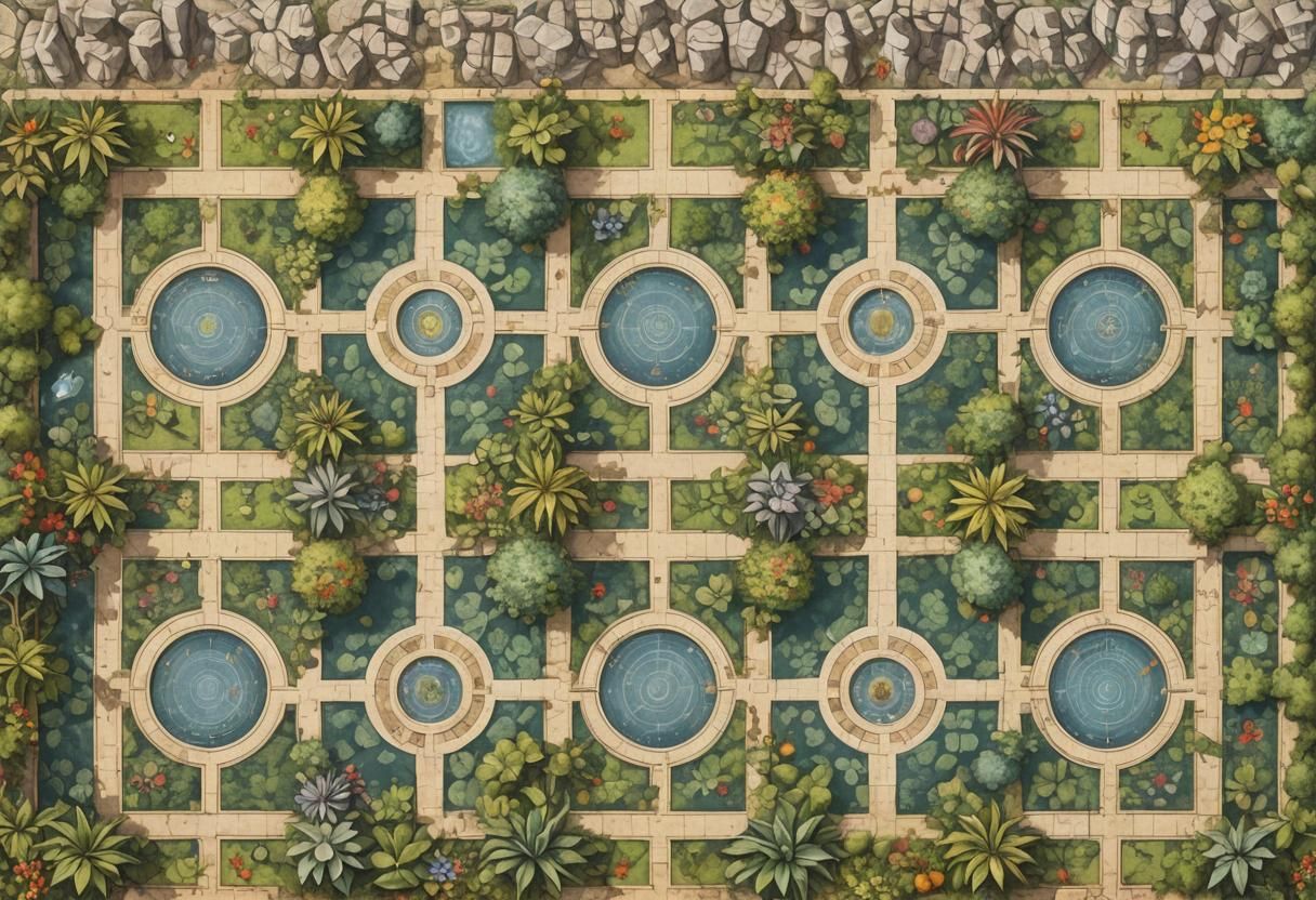 Garden of Eden: Orthographic Projection Painting