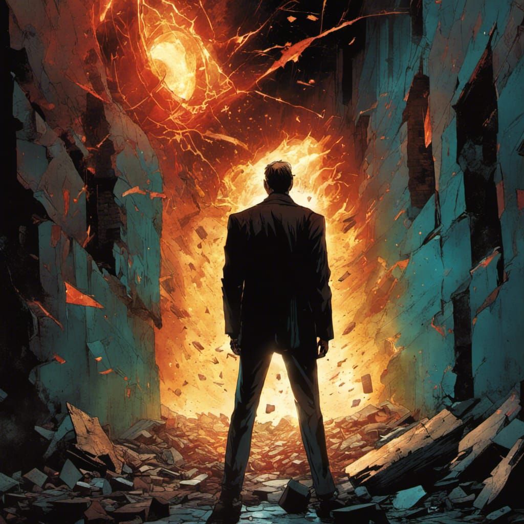 Telekinetic Man Destroys Wall with Mental Energy