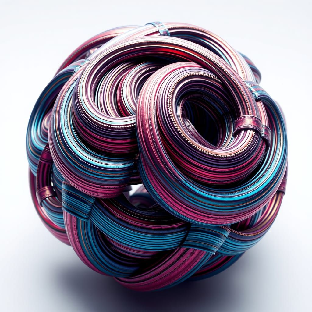 Hyperreal Geodesic Sphere in Swirling Stripes