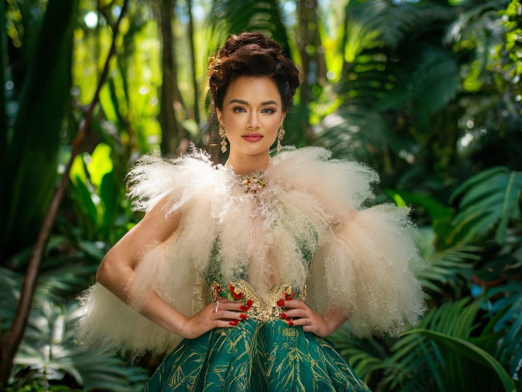 Glamorous Woman in Designer Gown